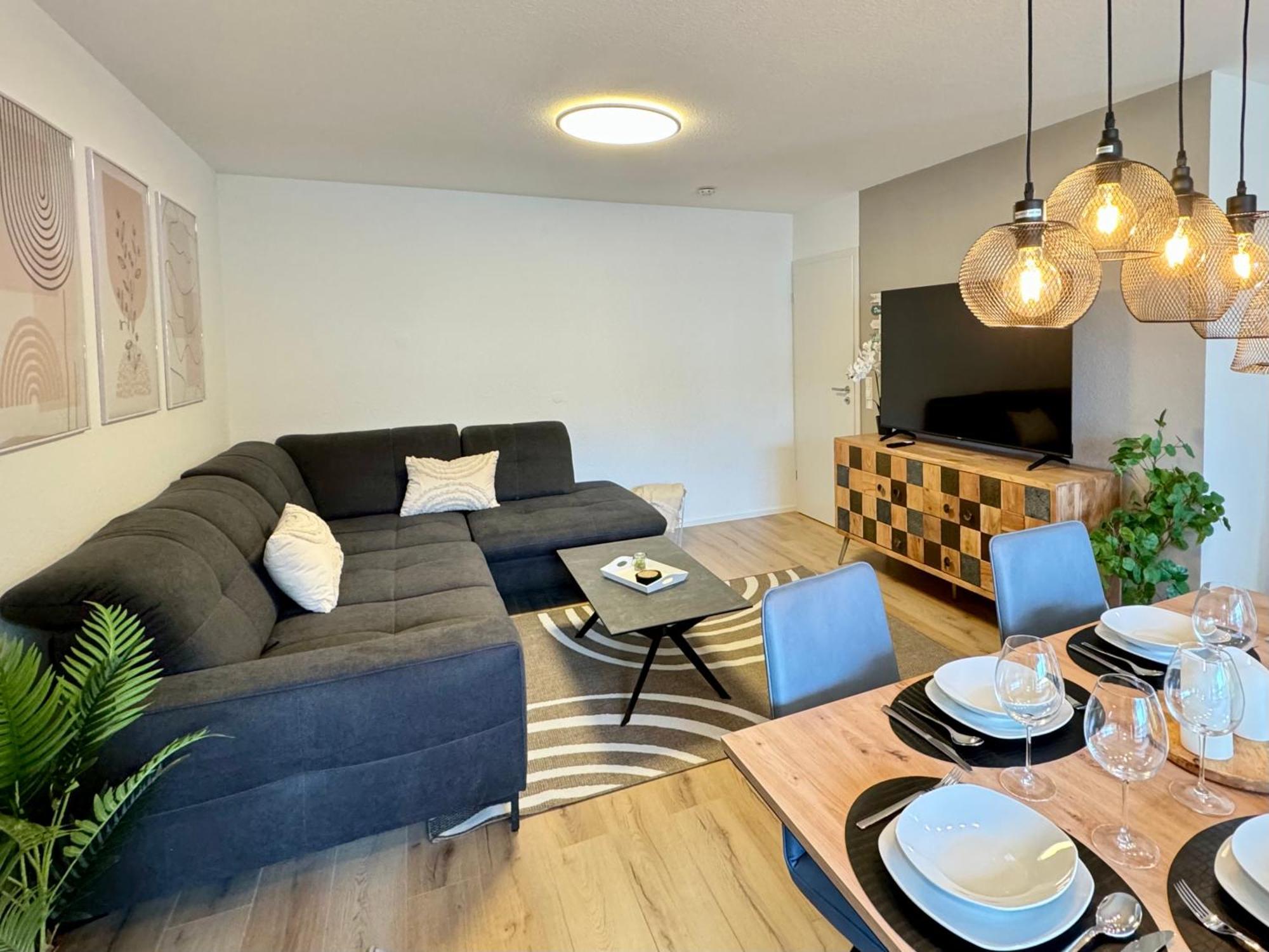 3 Zimmer Apartment, 90 Qm, Ruhig Und Zentrumsnah, Max 6 Pers, 15 Qm Balkon , Private Garage, Internet 1000 Mbit 진델핑겐 외부 사진